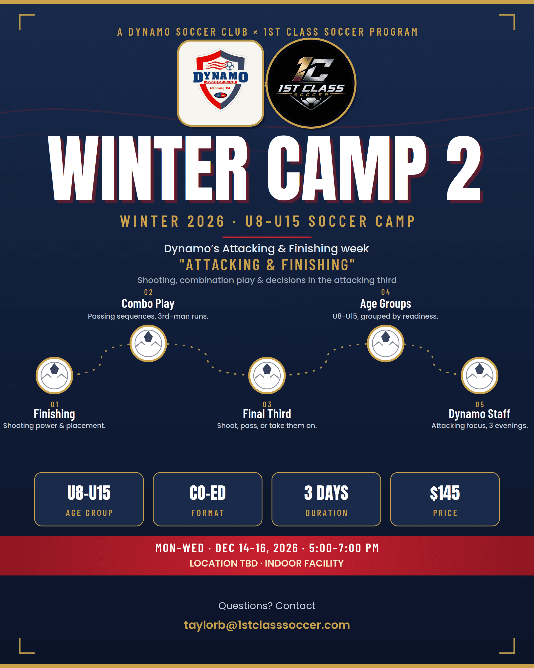 Dynamo Winter Camp 2 Attacking and Finishing 2026 flyer