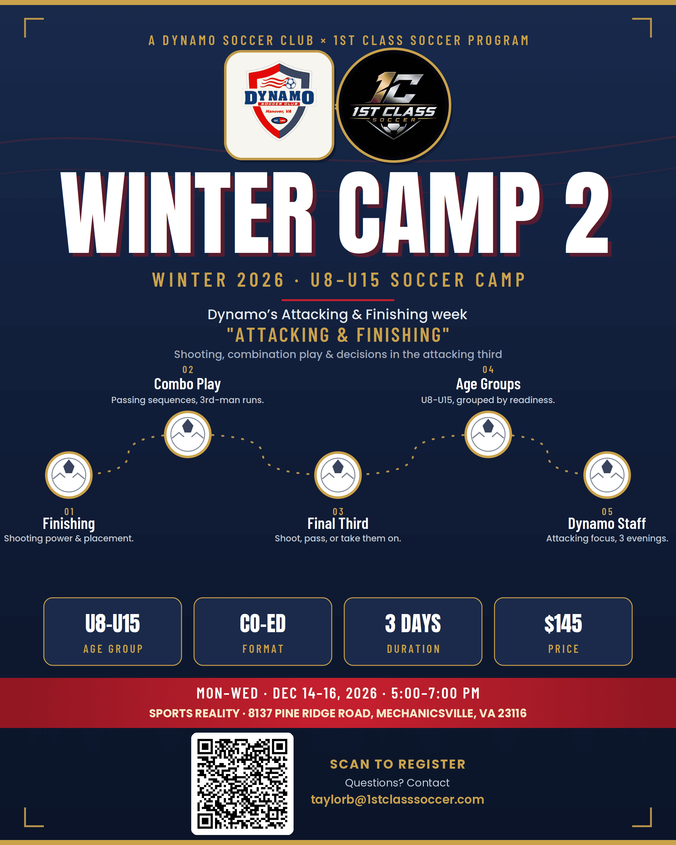 Dynamo Winter Camp 2 Attacking and Finishing 2026 flyer