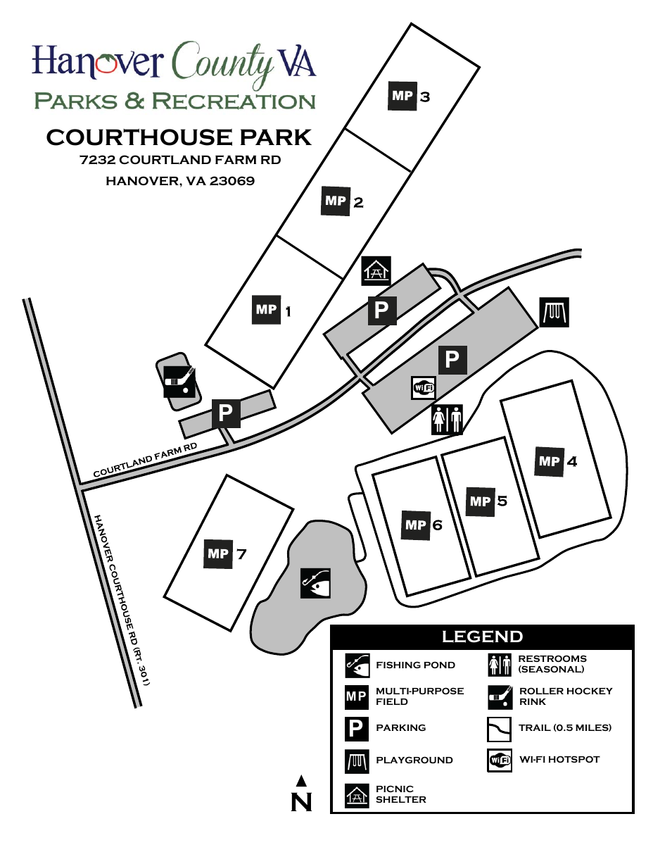 Courthouse Park official county park map