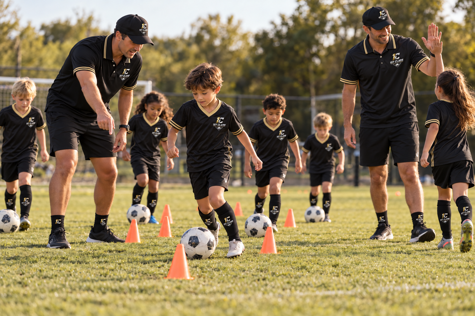 Supplied outdoor ball-control coaching training visualization
